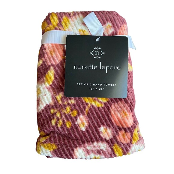 Nanette Lepore 2 Bath Towels & 2 Hand Towels Fall Colors NEW - Picture 6 of 9